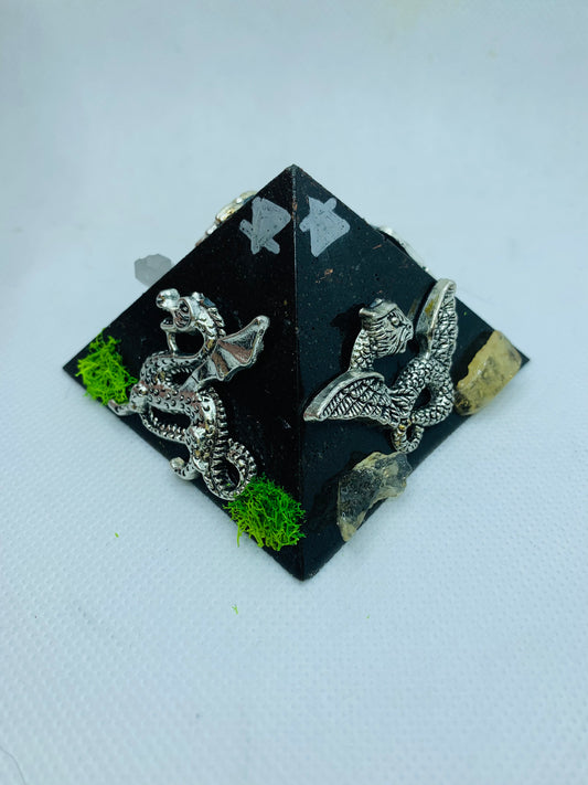 Draconic Elemental Orgonite Pyramid