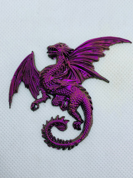 Gold/Purple Orgonite Dragon Symbol