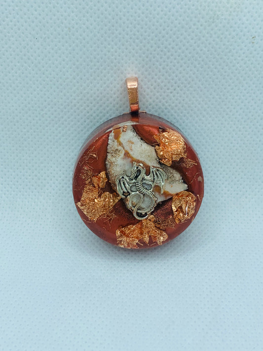 Fire Dragon Orgonite Pendant