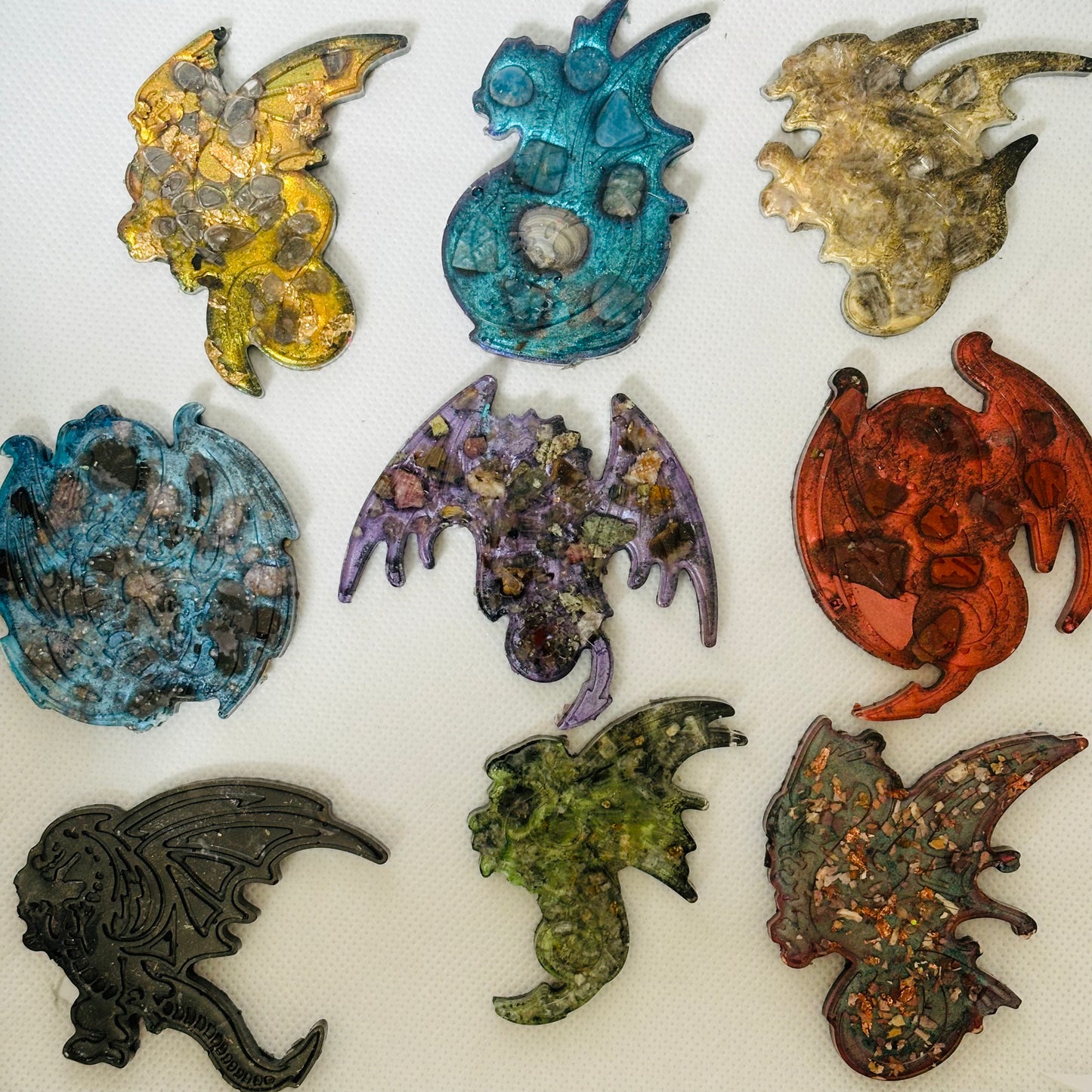 Draconic Elemental Orgonite Crystal Grid Set