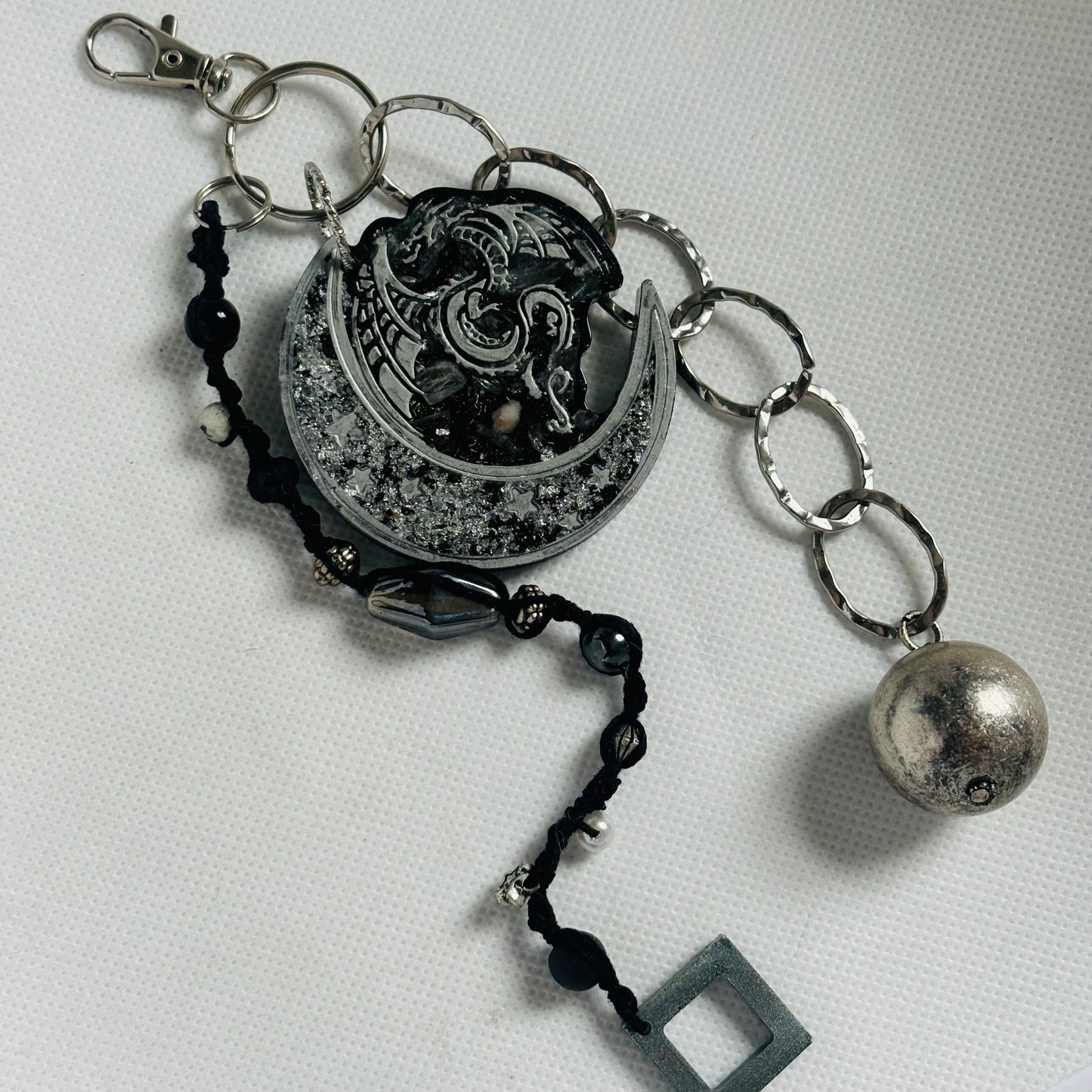 Dark Element Dragon Orgonite Keychain