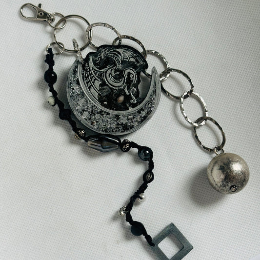 Dark Element Dragon Orgonite Keychain