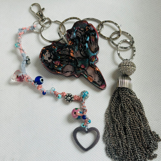 Spirit Elemental Dragon Orgonite Keychain