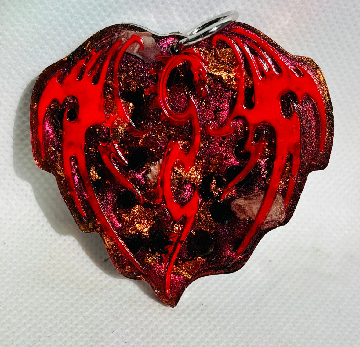 Fire Draconic Elemental Orgonite keychain