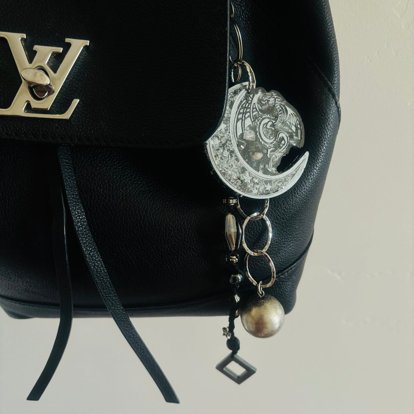 Dark Element Dragon Orgonite Keychain