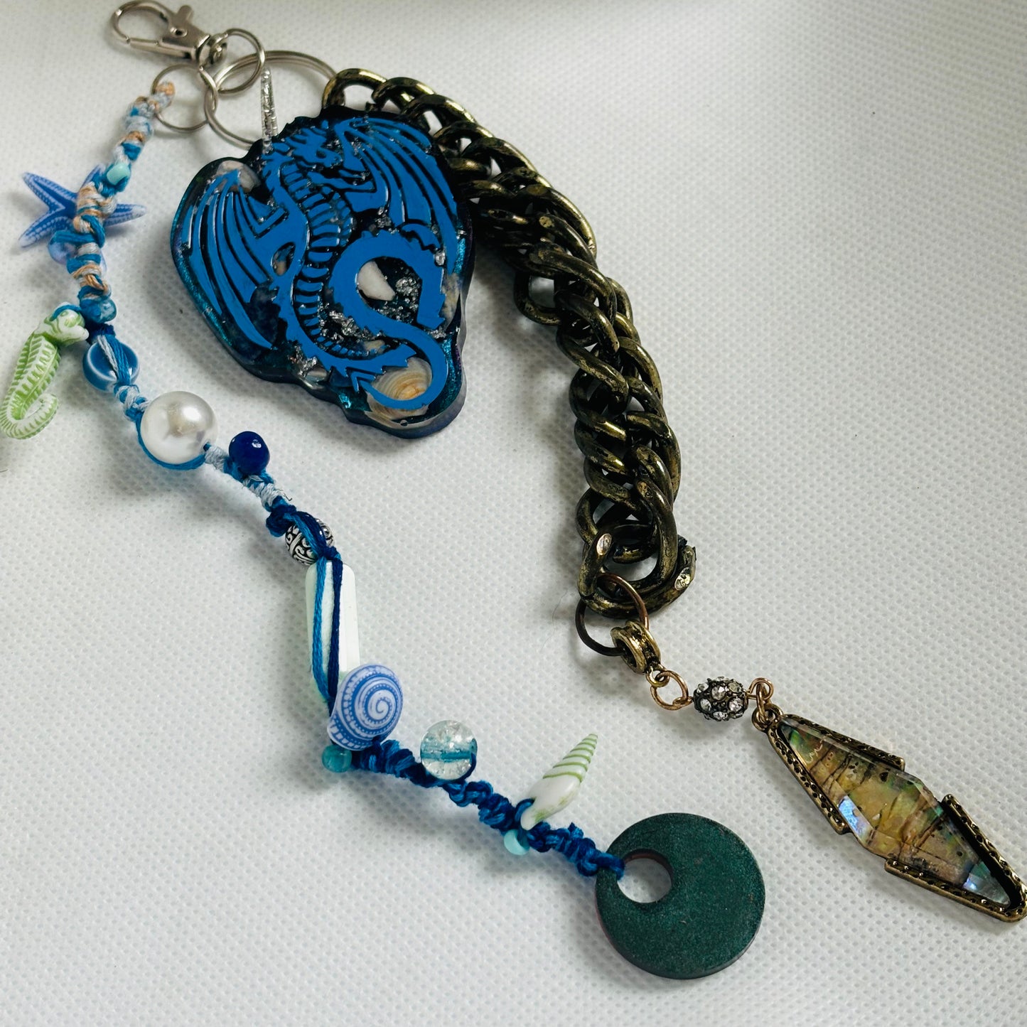 Water Element Dragon Orgonite Keychain