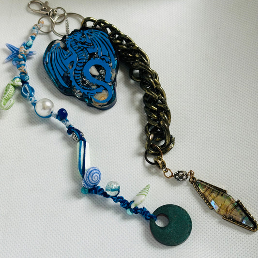 Water Element Dragon Orgonite Keychain