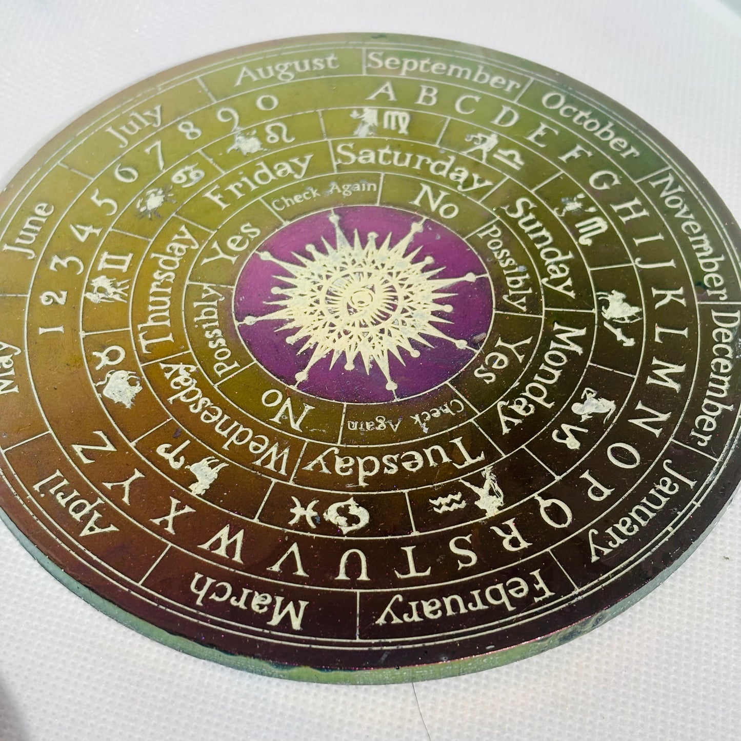 Purple/Gold/Blue Orgonite Pendulum Board