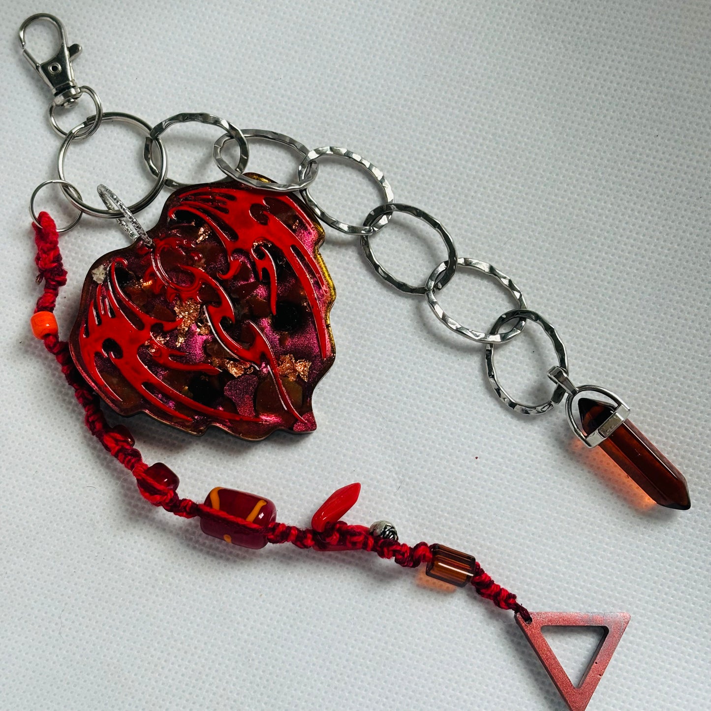 Fire Element Dragon Orgonite Keychain