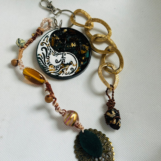 Maelstrom Elemental Dragon Orgonite Keychain
