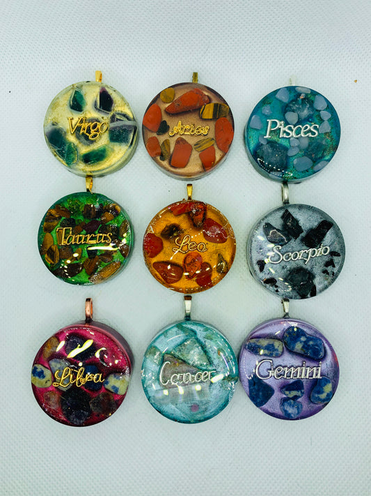 Zodiac Orgonite Pendants