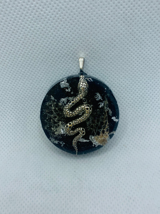 Silver Snake Shed Orgonite Pendant