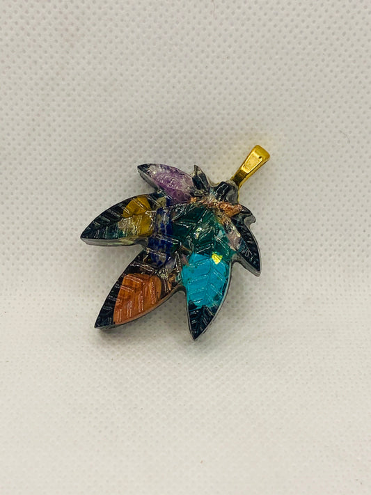 Rainbow Orgonite Hemp Pendant