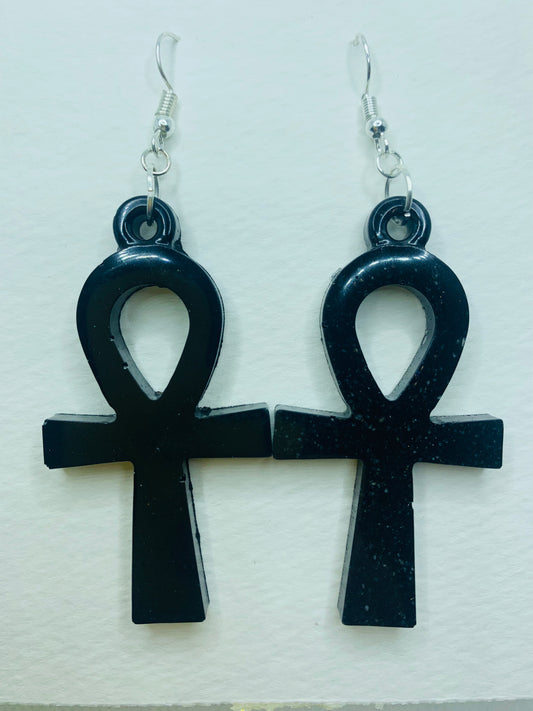 Orgonite Ankh Earrings