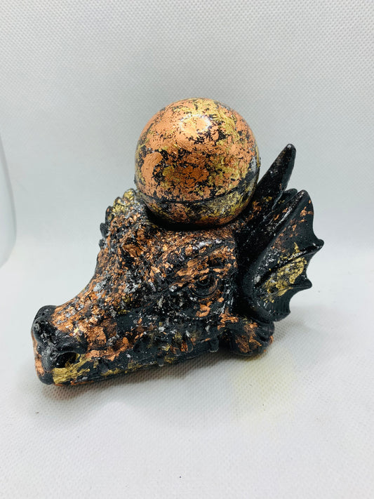 Orgonite Dragon Skull Sphere Holder